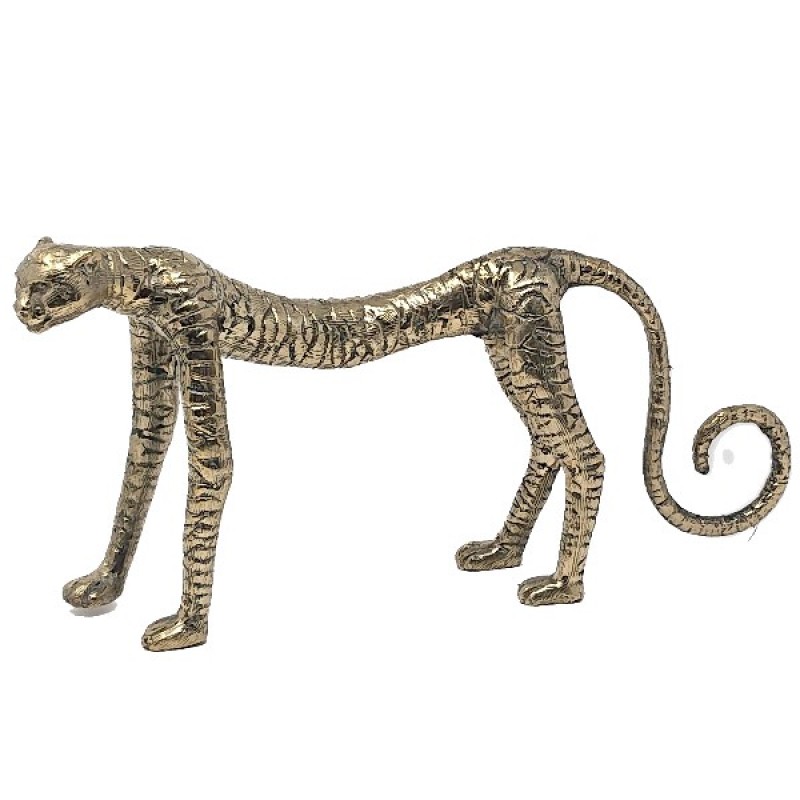 BRONZE CHEETAH GOLD COLORED - BRONZE STATUES